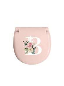 1pc Pink Sewing Tool Box With Pink Floral White Letters A-Z, Perfect Gift For Beginners Sewing: 1 Portable Mini Sewing Set - Foldable, Diy Sewing Supplies And Accessories, Suitable For Travelers And Emergency Clothing Fixators, Mini Needle Box Portable Small Needle Bag Sewing Tool Combination Set Hotel Supplies