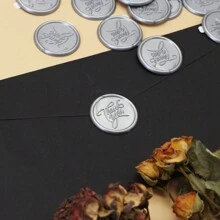 Thank You Wax Seal Stickers, 30 Pack Wax Stickers Envelope Wedding Invitation Seals, Bronze Gold/Silver Self Adhesive Wax Stickers For Party, Christmas, Envelope, Gift Wrapping