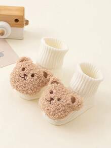 1 双婴儿可爱熊装饰棉质短袜，幼儿防滑室内袜 - 彩色 - 查看 21