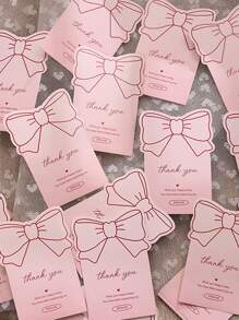 10/50 piezas Etiquetas adhesivas con moño rosa para agradecer, etiquetas decorativas para sellar cajas de regalo, paquetes de hornear y embalaje de negocios - Rosa - Ver 6