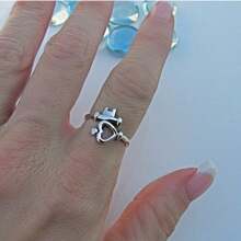 Retro eleganter boho Herzförmiger Verlobungsring - Romantischer Kupferring für Frauen, geeignet für Valentinstag und Alltag, Mutter, Muttertag, Geschenk
