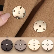 6 piezas de botones metálicos cosidos a mano, botones redondos invisibles para abrigo, chaqueta - Multicolor - Ver 13