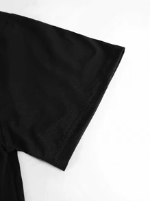 Valentine's Day Skull Print Crew Neck T-Shirt - Casual Sports Tops With Love Balloon Design