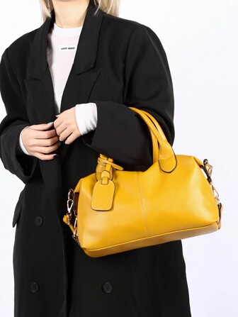 1pc Fashionable Women's Shoulder Bag, Suitable As Mother's Day Gift, Minimalist Casual Design, Ladies' Shoulder Crossbody Bag, Middle-Aged Mom Bag, Soft Leather, Large Capacity Women's Handbag, Office Lady Commuter Bag, Pillow-Shaped Bag, Suitable For Work, Shopping, Leisure And Other Occasions