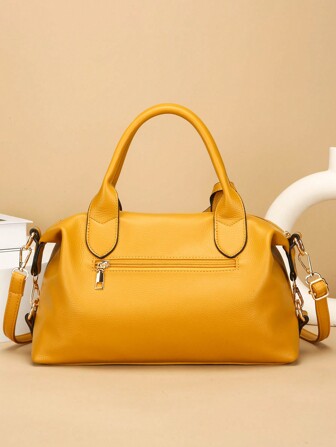 1 st. trendig axelväska för kvinnor, lämplig som mors dag-present, minimalistisk avslappnad design, axelväska för kvinnor, medelålders mammaväska, mjukt läder, stor damhandväska, kontorsdampendlarväska, kuddeformad väska, lämplig för arbete, shopping, fritid och andra tillfällen