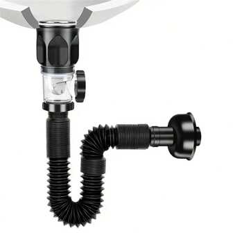 1pc Easy Install Telescopic Sink Drain Pipe, Bathroom/Kitchen Universal Basin Drain Tube, Anti-Odor Quick Drainage, Anti-Mosquito Design, Expandable Ceramic Basin Drain Pipe