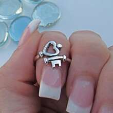 Retro eleganter boho Herzförmiger Verlobungsring - Romantischer Kupferring für Frauen, geeignet für Valentinstag und Alltag, Mutter, Muttertag, Geschenk