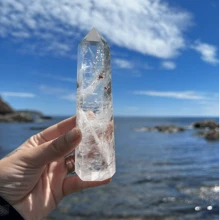 1pc Clear Quartz Crystal Tower - Hand-Polished Wand Point For Energy Balancing, Reiki & Home Decor | Perfect Gift For Christmas, Halloween, Thanksgiving, DIY Crafts, Jewelry Patterns