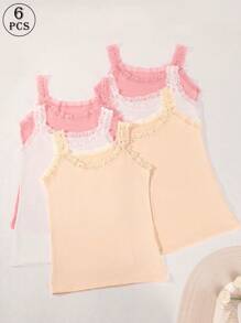 6 PCS Women Summer Tank Tops Lace Sleeveless Camisole