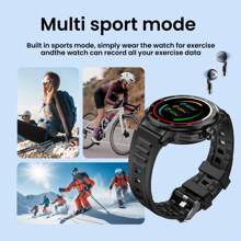 SIMSONLAB 2025实用运动智能手表，一键耳机，多种运动模式，内置NFC，计步器，运动记录，超大表盘，舒适硅胶表带，外观简约，男女最佳礼物。 - 彩色 - 查看 3