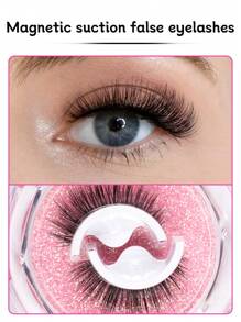 1 Par de Cílios Postiços Completos Leves de 10-13mm, Volumosos e Densos, Fibra Preta Suave, Design Frisado e Abanado, Aplicação Instantânea Sem Cola, Reutilizável com Tiras Adesivas de Reposição, Perfeito para Uso Diário