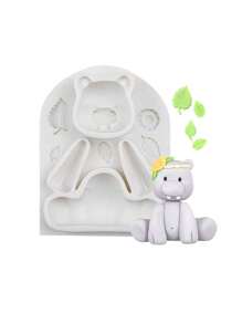 1 件动物巧克力软糖硅胶模具狮子大象猴子斑马长颈鹿饼干蛋糕烘焙模具生日蛋糕装饰工具 - 白色 - 查看 13