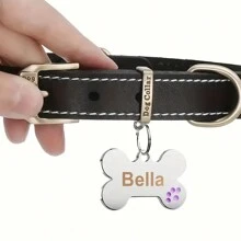 Customized Pet ID Tag With Engraving, Double-Sided Personalized Dog Name And Contact Info Label, Lovely Anti-Lost Dog Tag Cat Tag