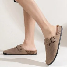 Men Slip-On Sandals With Covered Toe & Thick Sole, Casual Elevated Loafers For Summer, Couples Shoes