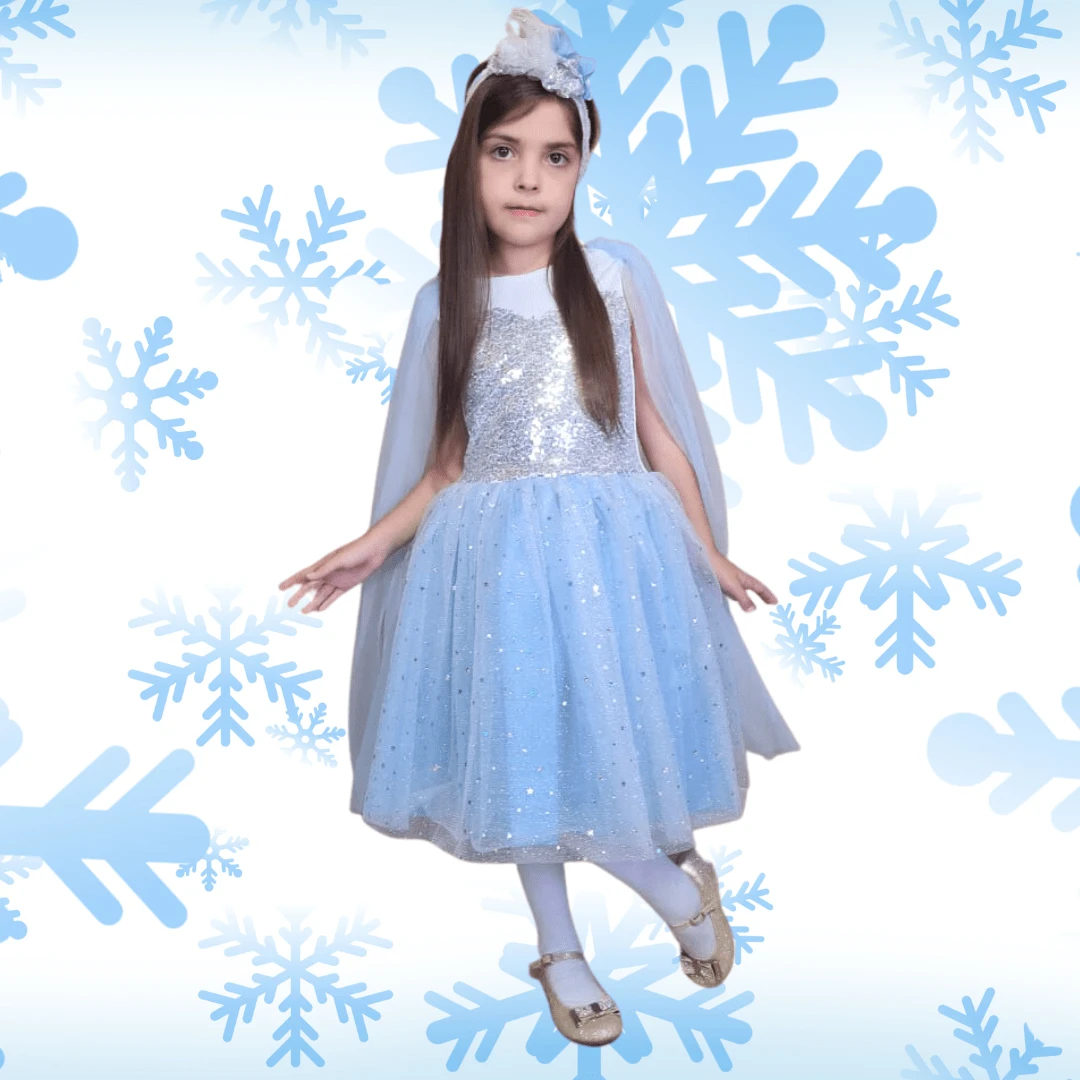 VESTIDO PARA CUMPLEAÑOS CALIDAD PREMIUM INSPIRACION PRINCESA - Azul - Ver 1