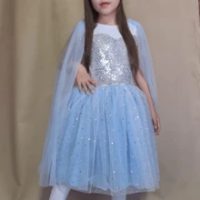 VESTIDO PARA CUMPLEAÑOS CALIDAD PREMIUM INSPIRACION PRINCESA - Azul - Ver 3