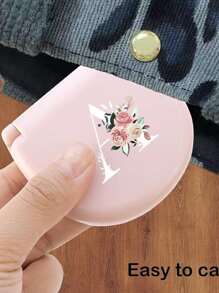 1pc Pink Sewing Tool Box With Pink Floral White Letters A-Z, Perfect Gift For Beginners Sewing: 1 Portable Mini Sewing Set - Foldable, Diy Sewing Supplies And Accessories, Suitable For Travelers And Emergency Clothing Fixators, Mini Needle Box Portable Small Needle Bag Sewing Tool Combination Set Hotel Supplies