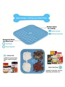 1pc Silicone Dog Licking Mat, Slow Feeder, Bath Buddy & Training For Pets - Suction Cup Design For Dogs ﻿ Easy To Clean Interactive Dog Feeding Mat