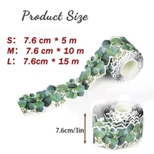 1 Roll Green Eucalyptus Leaf Decorative Border Stickers, Blackboard Bulletin Board Decor Paper, Decorative Border (No Adhesive) Gifts Birthday Graduation Personalised Stickers School Decor School Surprise Dormitory Decor Back To School Home Decor Room Decor School Supplies