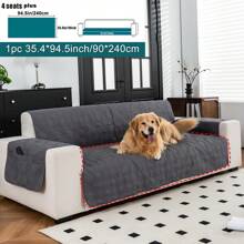 1pc Solid Checkered Anti-Slip Washable Thin Pet Sofa Cushion/Cover, Suitable For Small/Medium/Large Cats & Dogs, Applicable For Pet Sofa In All Seasons, Furniture Protector
