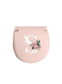 1pc Pink Sewing Tool Box With Pink Floral White Letters A-Z, Perfect Gift For Beginners Sewing: 1 Portable Mini Sewing Set - Foldable, Diy Sewing Supplies And Accessories, Suitable For Travelers And Emergency Clothing Fixators, Mini Needle Box Portable Small Needle Bag Sewing Tool Combination Set Hotel Supplies