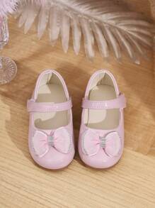 Girls' Pink Bow Ballet Shoes - Pink - View 4