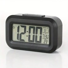 Digital Alarm Clock With LED Display, Temperature, Large Light Control, Portable Calendar, Battery Powered, Bedside Essential For Everyone Gifts Birthday Graduation - Multicolor - View 7