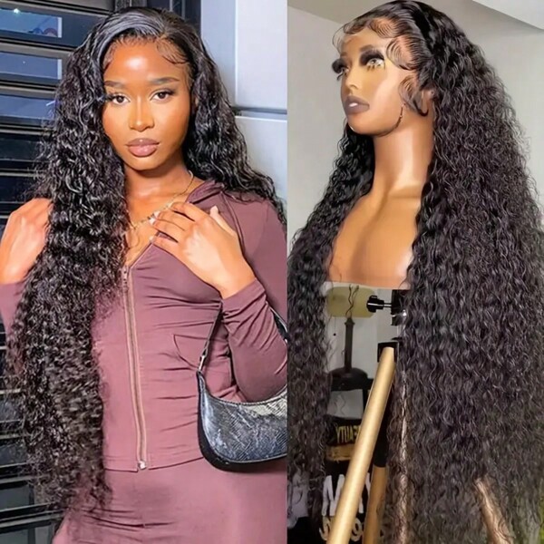 bling hair 180% densité 13x6 13x4 HD vague profonde sans colle dentelle frontale perruque de cheveux humains brésilien pré plumé 30 34 pouces 4x4 dentelle fermeture perruques