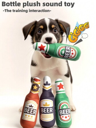 Gesimuleerde Wodka Bierfles Pluche Piepend Speelgoed Voor Katten/Hondenliefhebbers Cadeau En Honden/Kattenmoeders Houden Van Huisdieren, Hondenliefhebbers En Hondenmoeders Liefde-Resistente Bijt, Tandenpoetsen En Saai Spelen, Alleen Voor Katten/Hondenliefhebbers Cadeau En Honden/Kattenmoeders Houden Van Huisdieren' Gebruik