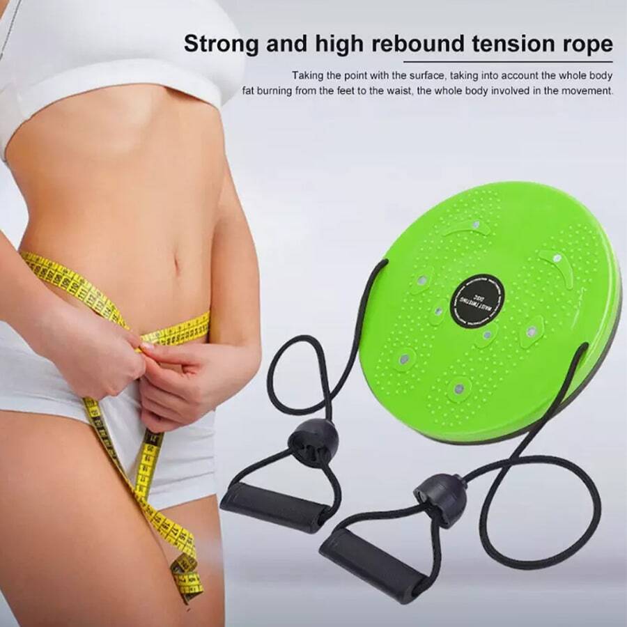 NetHong Waist Twisting Disc Body Shaping Slimming Balance Board With Rope Foot Massage - Green - View 1