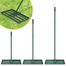 VA-Cerulean Metal Rake 25x50cm 25x75cm Leveler Lawn Rake Golf Garden Grass Leveling Rake With Non-Slip Rubber Handle Adjustable Length Levelawn Rake For Sanding Stripping Perfect Lawn Green - 25x75cm - View 1