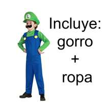 Cosplay Mari o Bross Niño Luigi Superheroe Disfraz Juegos - Verde - Ver 4