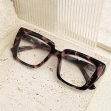 2pcs Elegant Color Reading Glasses For Women, Leopard Print & Ripple Pattern, Comfortable Spring Arms Big Square Frame Magnifying Glasses - Purple Leopard Print + Half Pink Leopard Print - View 3