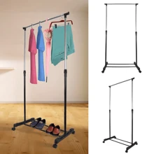 Heavy Duty Metal Single Rail Clothes Garment Hanging Rack Shelf Display Stand UK - Black - View 11