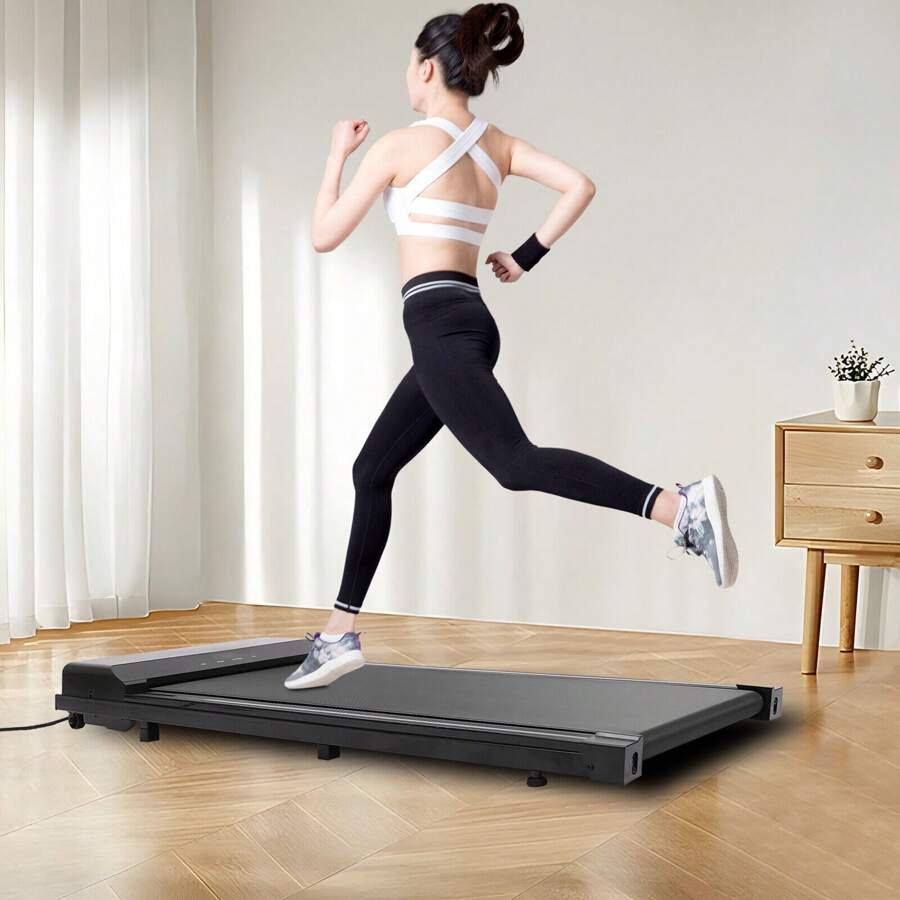 Electric Walking Pad Treadmill Under Desk Exercise Machine Fitness With Remote - Black - View 1