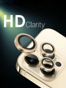 ZYONS 6pcs/Set Gold Metal Ring Camera Lens Protector, Perfect Fit, Rear Camera Lens Round Camera Film, Compatible With IPhone 16 Pro Max/16 Pro/16 Plus/16/16E/15/14/13 Mini/12/11 Series Gift For Birthday, Family, Friends Alloy Metal With Tempered Glass Full Cover, Lens Protector, Phone Accessories