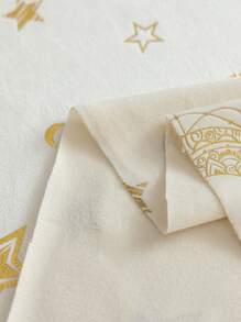 1pc Rectangle Star Pattern Tablecloth, Multiple Size Options, Suitable For Living Room, Dining Room, Home Decor, Room Decor, Fits For Holiday Party Or Dining Table Decoration - White - View 5