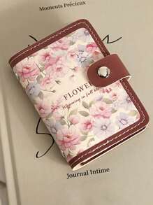 1pc Floral With Multiple Card Slots Delicate Design Large Capacity Compact Size Suitable For Driver's License Cards And Other Documents Thin Lightweight Zipper Card Cash Portable Card Holder Card Holder Wallet Business Card Holder Credit Card Holder Card Holder Women Photocard Holder For Women Wallet Mini Wallet Purse Wallet Card Wallet