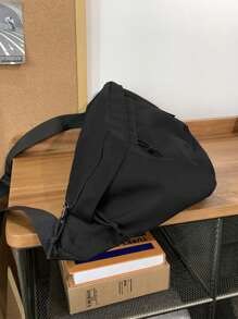 Casual Chest Bag, Couples, Fashion Shoulder Crossbody Bag, Large Capacity, Nylon, Black, White, Multi-Layer Messenger Bag, Sling Bag Travel Essentials Holiday Essentials Bag For Men Fanny Pack Bags Men Summer Back To School The Sporty Life Belt Summer Bag Springbreak Vacation Bag Pack Belt Bag Waist Bag School Supplies Belts New Life Items For Students Men Essentials Side Bag Graduation Small Bag For Men Body Bag For Men Belt Bag For Men Hiking Accessories - Multicolor - View 7