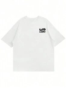 Men's Graphic Print Short Sleeve T-Shirt, Fashionable For Summer - White - View 3