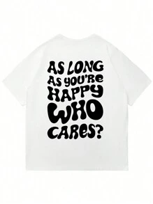 Men's Graphic Print Short Sleeve T-Shirt, Fashionable For Summer - White - View 4