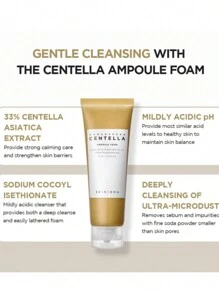 SKIN1004 Madagascar Centella Ampoule Foam 4.22 Fl.Oz, 125ml, Low PH Foam Cleanser, Natural Soda Powder Coconut Surfactant And EWG Green Grade