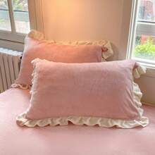 Comfortable Velvet Bedding Comforter Set,Soft Brushed Microfiber Reverse For Bed In A Bag Cozy Velvet Comforter Sets,All-Season Home Textile,Duvet Cover Set With Sham For Twin,Queen Size,Christmas New Year Holiday Gifts - Dusty Pink - View 10