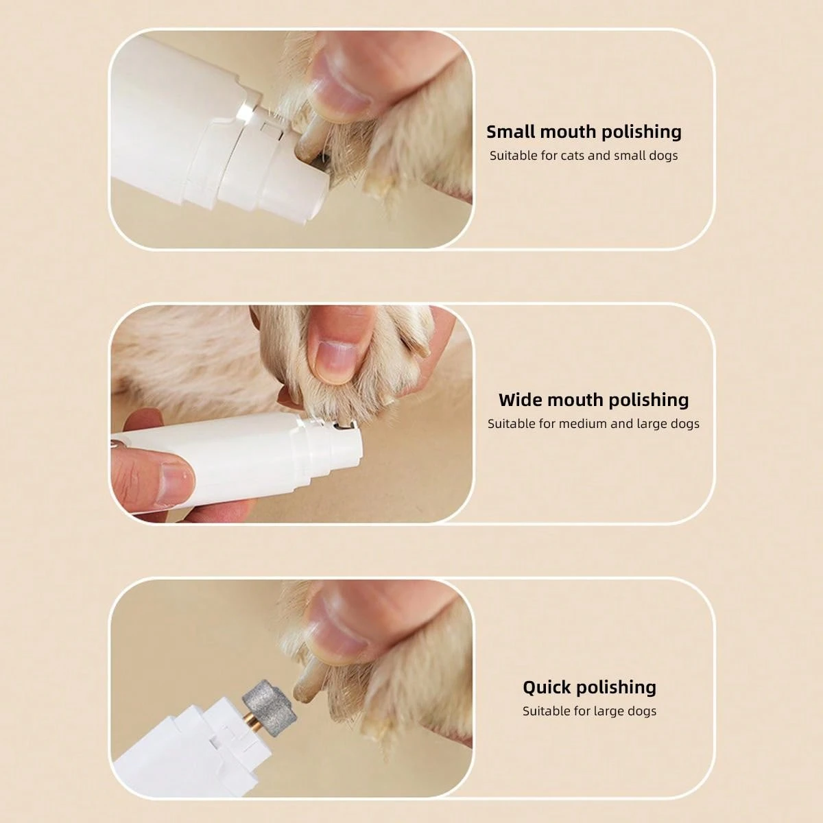 Professional 2-Speed Pet Grooming Tool Rechargeable USB Nail Clipper ...