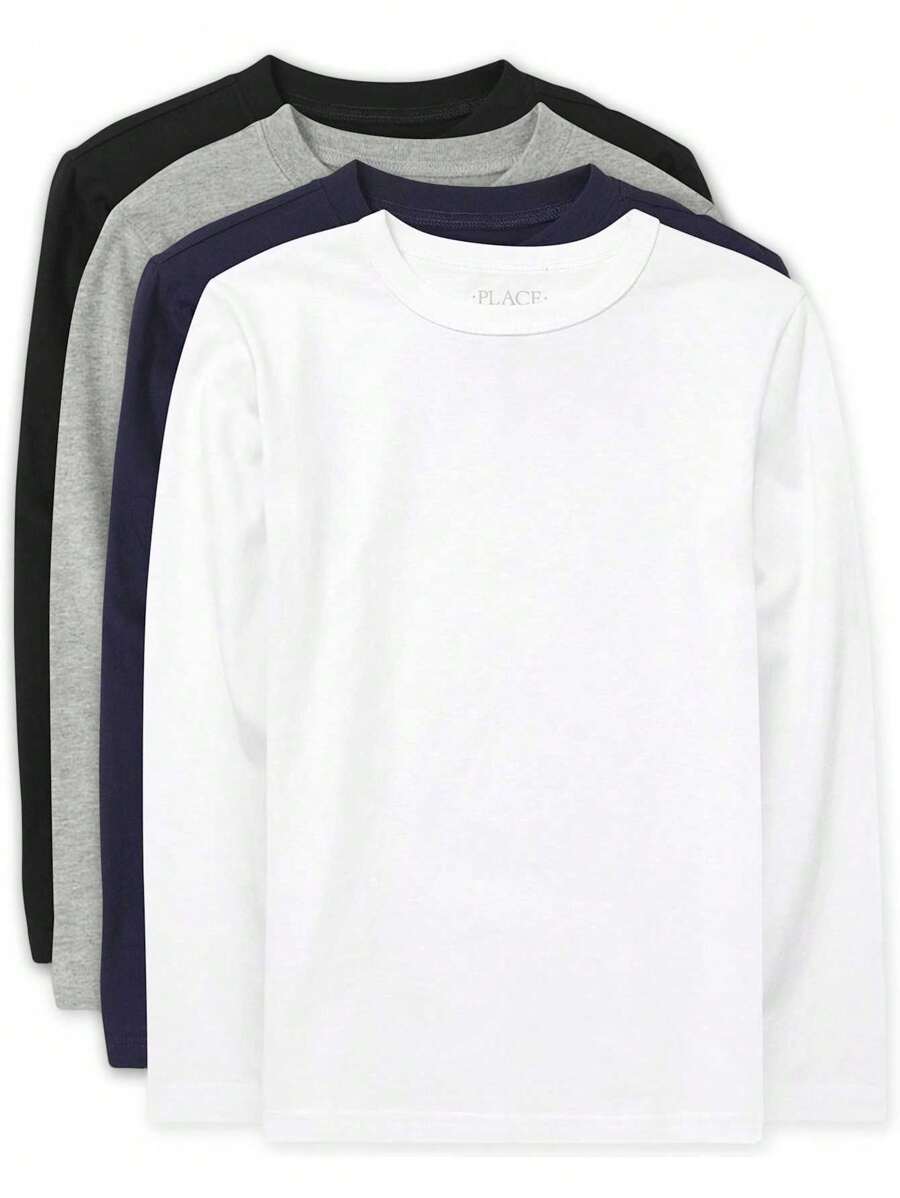The Children's PLACE Boys Long Sleeve Basic Tee Shirt 4-Pack - ĐA CLR - Xem 1