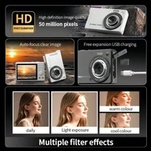 LARMCAM 2.4 Inch Digital Camera: 48MP, 16X Digital Zoom, Compact Digital Camera, Suitable As Christmas Gift, Memory Card Not Included