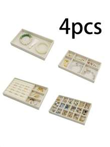 9pcs/Set Stackable Jewelry Tray, Jewelry Dish, Desktop Storage Box, Elegant Portable Stacking Jewelry Rack, Suitable For Earrings, Necklaces, Rings, Bracelets, Pendants, Lipsticks, Pearls, Brooches, Bedroom Accessory Back To School