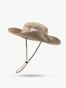 1pc Men's Mesh Breathable Bucket Hat, Outdoor Quick-Dry Hiking Sun Protection Wide Brim Fishing Camping Hat - Multicolor - View 8