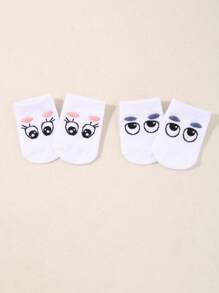 2 pares de meias fofas para bebês e crianças pequenas, uma combinação para meninos e meninas, adequadas para crianças de 0 a 3 anos e que podem ser usadas em todas as quatro estações.