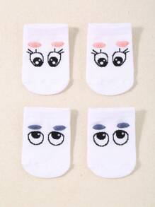 2 pares de meias fofas para bebês e crianças pequenas, uma combinação para meninos e meninas, adequadas para crianças de 0 a 3 anos e que podem ser usadas em todas as quatro estações.